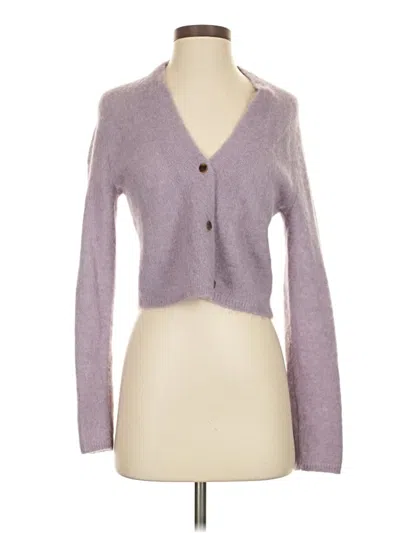 Pre-owned Vince Wool Cardigan Sweater In Purple