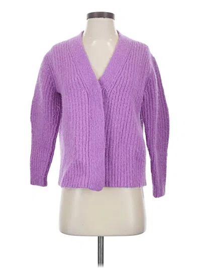 Pre-owned Vince Wool Cardigan Sweater In Purple