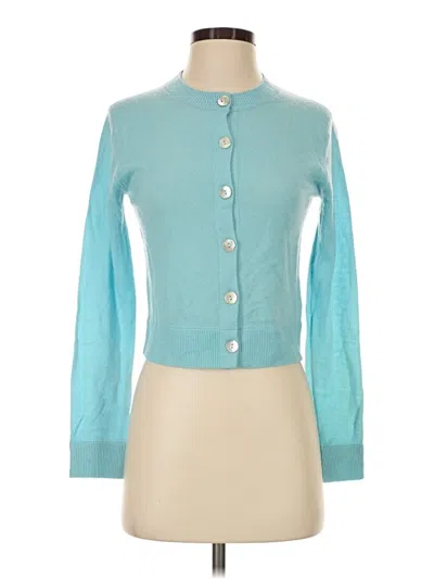 Pre-owned Vince Wool Cardigan Sweater In Teal