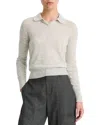 Vince Silk Blend Collar Crew Neck Mist Grey