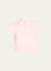 VINCE WOOL CASHMERE CAP-SLEEVE POLO TOP