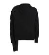 Vince Wool-cashmere Draped Sweater In Black