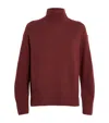 Vince Wool-cashmere Rollneck Sweater In Red
