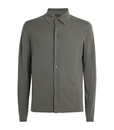 Vince Wool-cashmere Shirt In Green