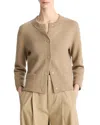 Vince Wool Cashmere Shrunken Snap Front Cardigan In Neutral