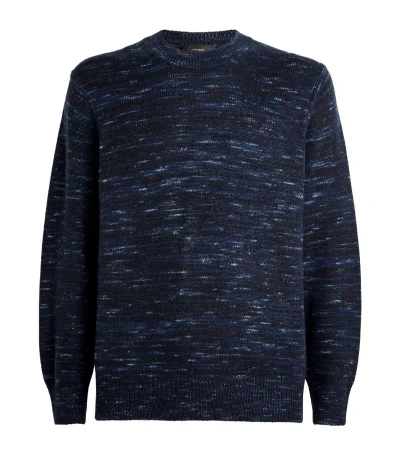 Vince Wool-cashmere Speckled Sweater In Navy