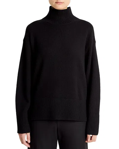 VINCE WOOL CASHMERE TURTLENECK SIDE SLIT SWEATER