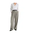 Vince High-rise Wool-blend Plaid Trousers In Gray
