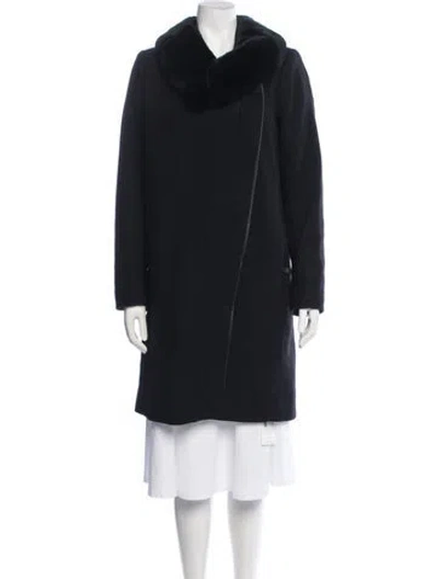 Pre-owned Vince Wool Coat In Blue