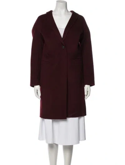 Pre-owned Vince Wool Coat In Burgundy