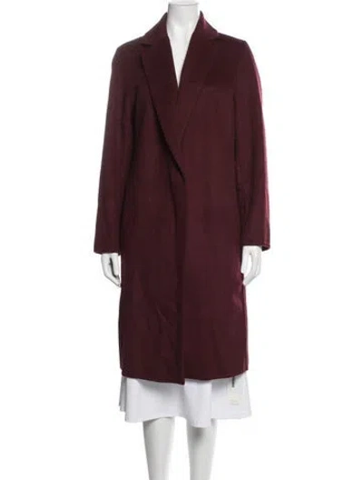 Pre-owned Vince Wool Coat In Burgundy