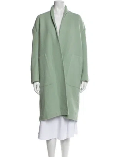 Pre-owned Vince Wool Coat In Green