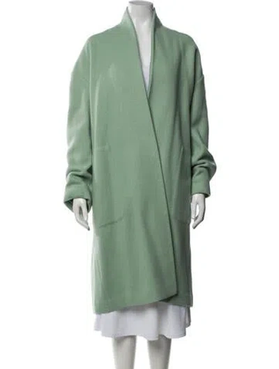Pre-owned Vince Wool Coat In Green
