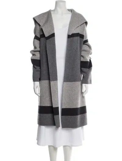 Pre-owned Vince Wool Colorblock Pattern Coat In Gray