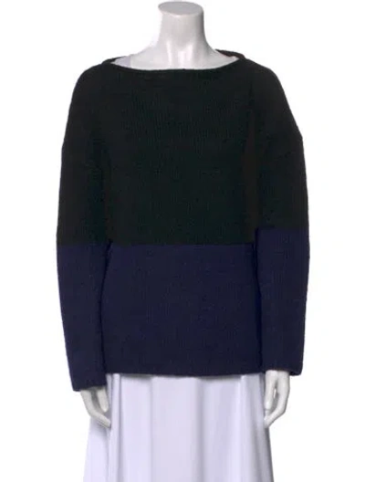 Pre-owned Vince Wool Colorblock Pattern Sweater In Black