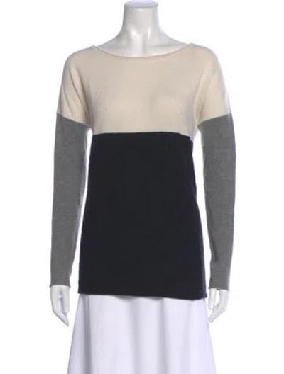Pre-owned Vince Wool Colorblock Pattern Sweater In Black
