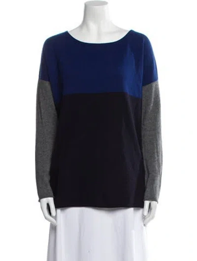 Pre-owned Vince Wool Colorblock Pattern Sweater In Blue