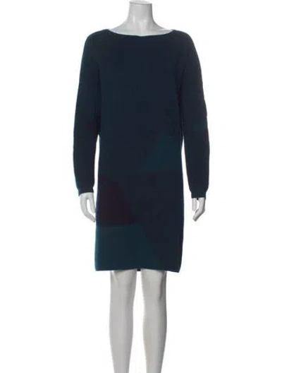 Pre-owned Vince Wool Colorblock Pattern Sweater In Blue
