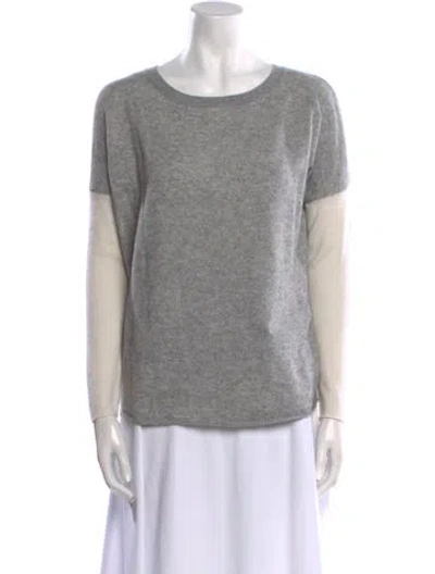 Pre-owned Vince Wool Colorblock Pattern Sweater In Gray