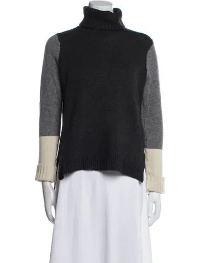 Pre-owned Vince Wool Colorblock Pattern Sweater In Gray
