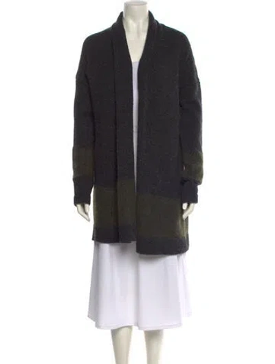 Pre-owned Vince Wool Colorblock Pattern Sweater In Gray