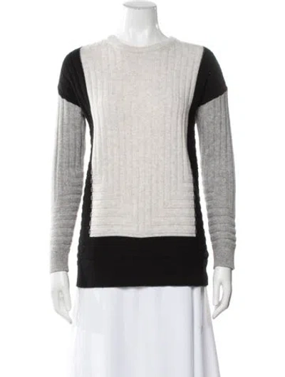 Pre-owned Vince Wool Colorblock Pattern Sweater In Gray