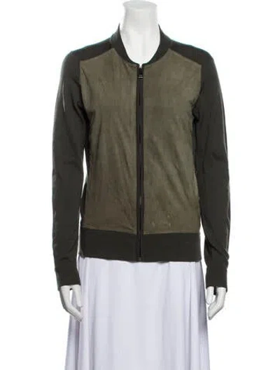 Pre-owned Vince Wool Colorblock Pattern Sweater In Green