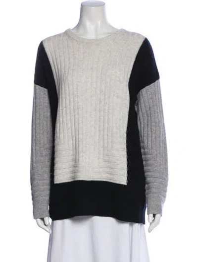 Pre-owned Vince Wool Colorblock Pattern Sweater In Neutral