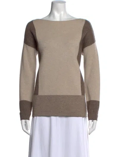 Pre-owned Vince Wool Colorblock Pattern Sweater In Neutral