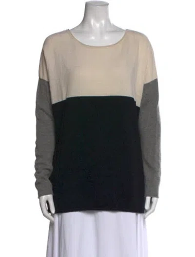 Pre-owned Vince Wool Colorblock Pattern Sweater In Neutral