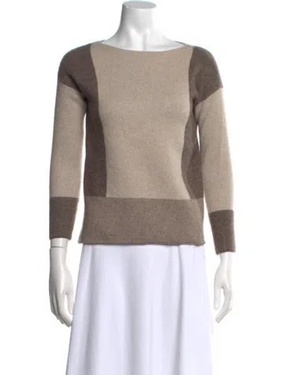 Pre-owned Vince Wool Colorblock Pattern Sweater In Neutral