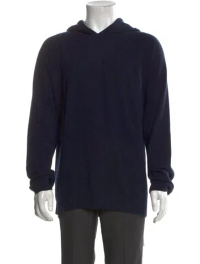 Pre-owned Vince Wool Crew Neck Hoodie In Blue