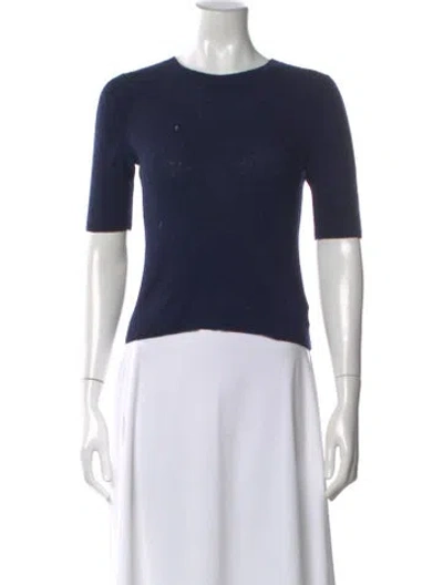 Pre-owned Vince Wool Crew Neck Sweater In Blue