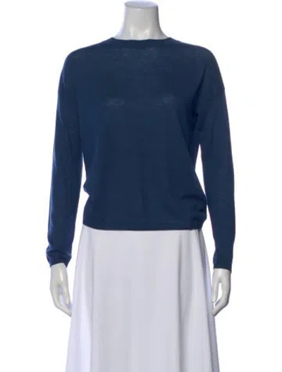 Pre-owned Vince Wool Crew Neck Sweater In Blue