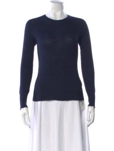 Pre-owned Vince Wool Crew Neck Sweater In Blue