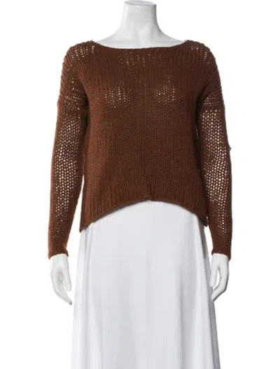 Pre-owned Vince Wool Crew Neck Sweater In Brown