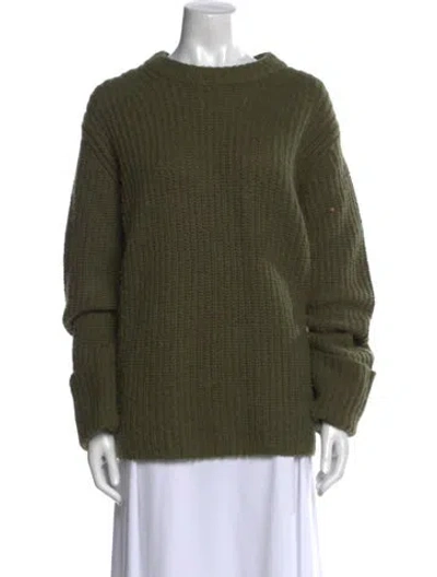 Pre-owned Vince Wool Crew Neck Sweater In Green