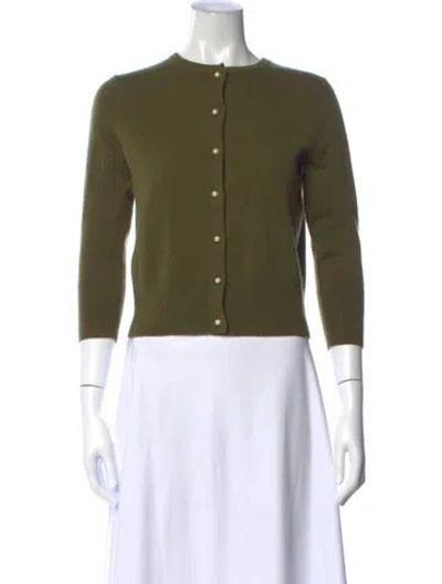 Pre-owned Vince Wool Crew Neck Sweater In Green
