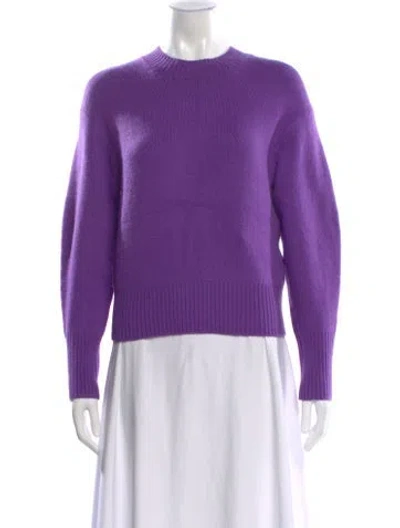 Pre-owned Vince Wool Crew Neck Sweater In Purple