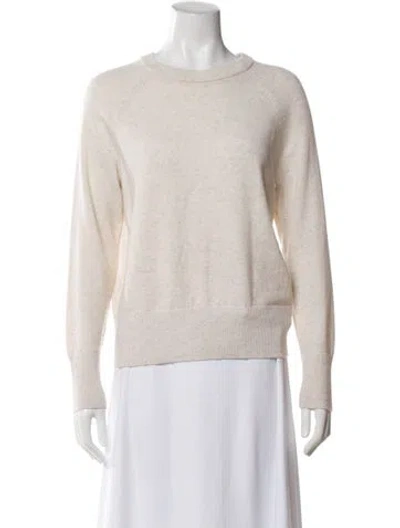 Pre-owned Vince Wool Crew Neck Sweater In White