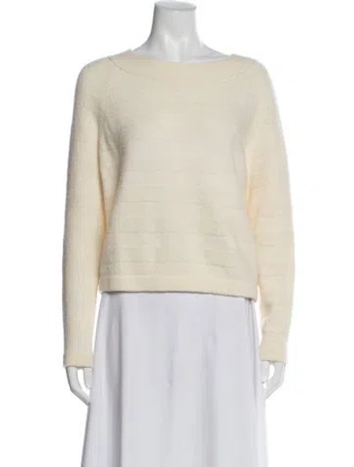 Pre-owned Vince Wool Crew Neck Sweater In White