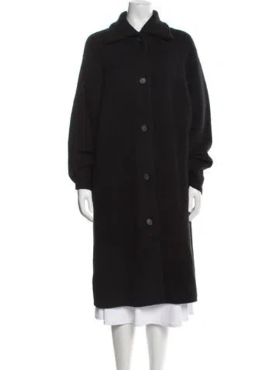 Pre-owned Vince Wool Faux Fur Coat In Black