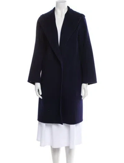 Pre-owned Vince Wool Faux Fur Coat In Blue