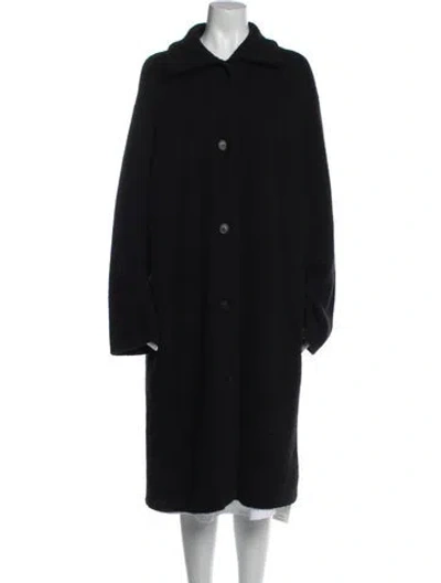Pre-owned Vince Wool Faux Fur Coat In Blue