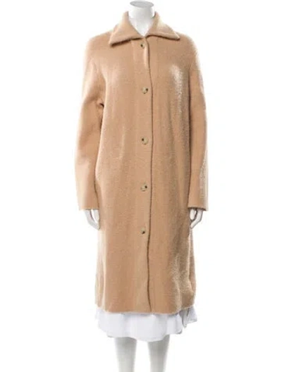 Pre-owned Vince Wool Faux Fur Coat In Brown