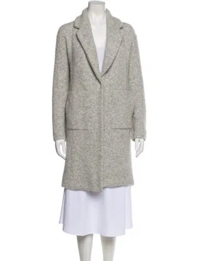 Pre-owned Vince Wool Faux Fur Coat In Gray