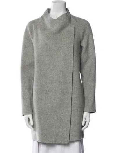 Pre-owned Vince Wool Faux Fur Coat In Gray