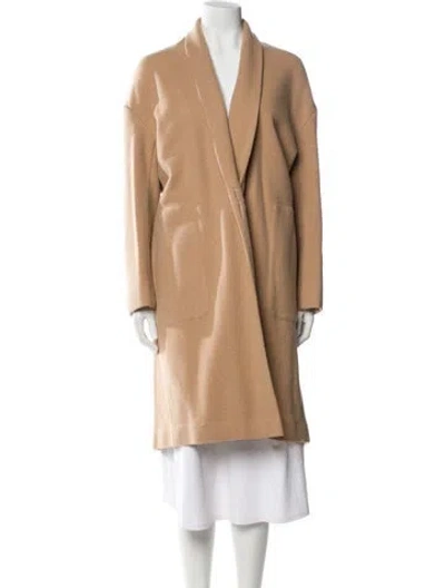 Pre-owned Vince Wool Faux Fur Coat In Neutral