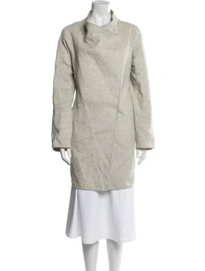 Pre-owned Vince Wool Faux Fur Coat In Neutral