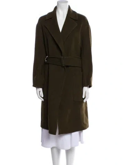 Pre-owned Vince Wool Faux Fur Coat W/ Tags In Green